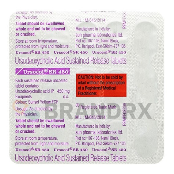 Ursocol SR 450 mg Sun Pharmaceuticals Industries